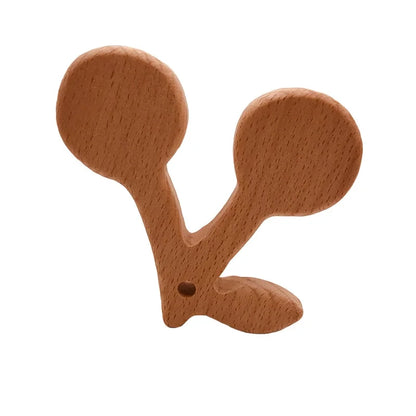 Baby Soothing Toys Beech Wood Animal Ornaments Molar Toys Baby Molar Stick Toys