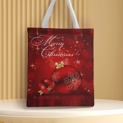 Christmas Unisex Polyester Christmas House Christmas Tree Santa Claus Cute Square Open Handbag