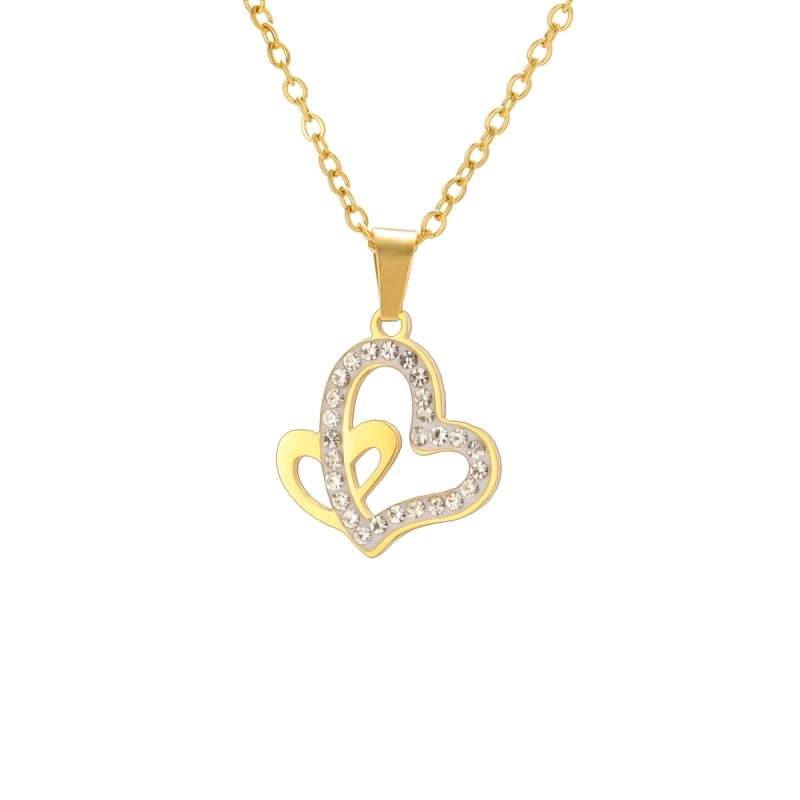 Elegant Heart Shape 304 Stainless Steel Plating Pendant Necklace