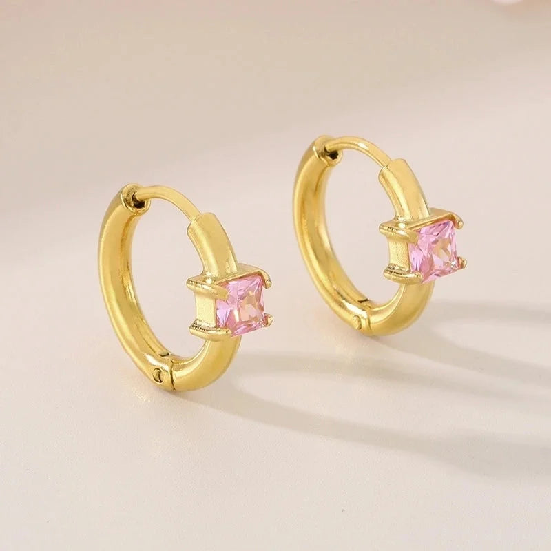 1 Pair Minimalist Commute Geometric 304 Stainless Steel 18K Gold Plated Earrings