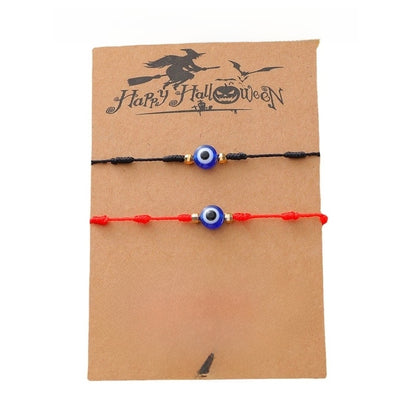 New Halloween Couple Braided Bracelet Creative 7-knot Demon Eye Red String Card Bracelet