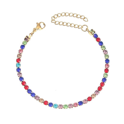 Modern Style Geometric Stainless Steel Handmade Inlay Artificial Gemstones Bracelets Necklace