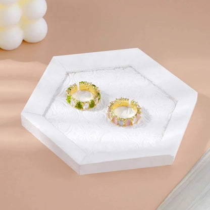 Sweet Minimalist Geometric Copper Plating Open Rings