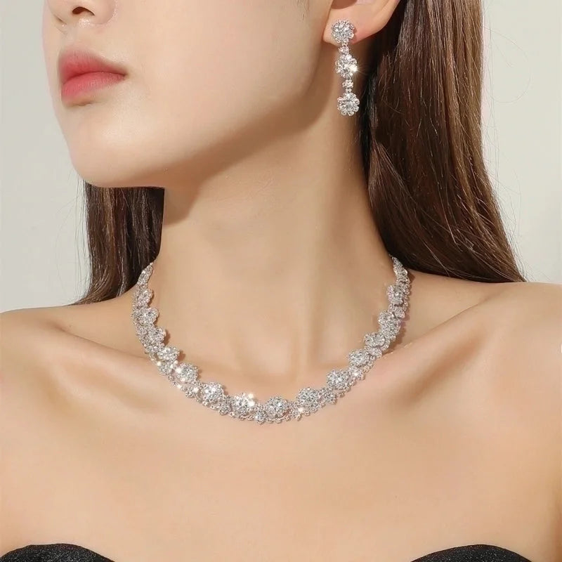 Rhinestone Printing Bridal Jewelry Sets