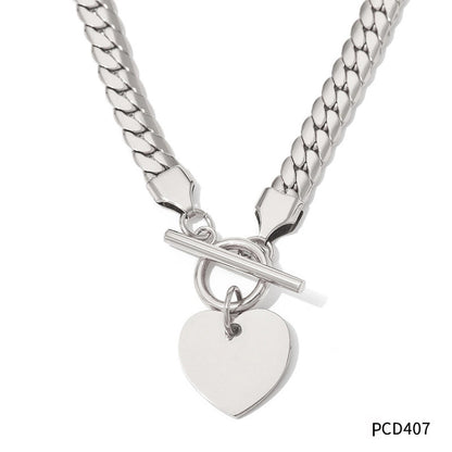 Fashion Heart Shape Stainless Steel Plating Bracelets Necklace