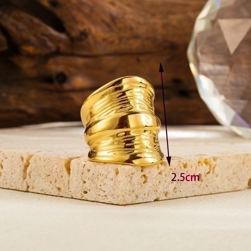 IG Style Minimalist Geometric Solid Color 304 Stainless Steel Plating Stainless Steel Rings