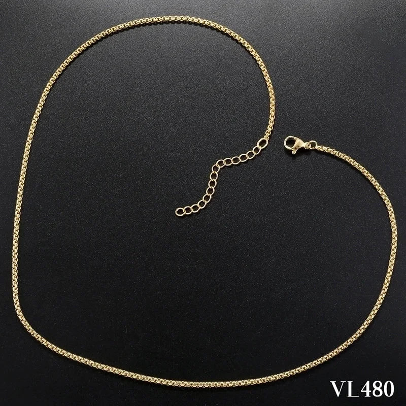 Hip-Hop Minimalist Solid Color Copper 18K Gold Plated Necklace
