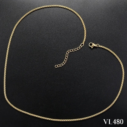 Hip-Hop Minimalist Solid Color Copper 18K Gold Plated Necklace
