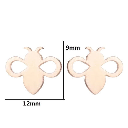 1 Pair Minimalist Animal Plating 304 Stainless Steel 18K Gold Plated Ear Studs