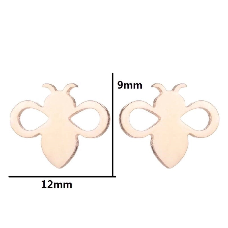 1 Pair Minimalist Animal 304 Stainless Steel 18K Gold Plated Ear Studs