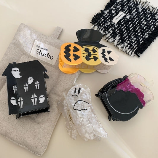 Halloween IG Style Women's Pumpkin Castle Ghost Acetic Acid Sheets Hair Claws