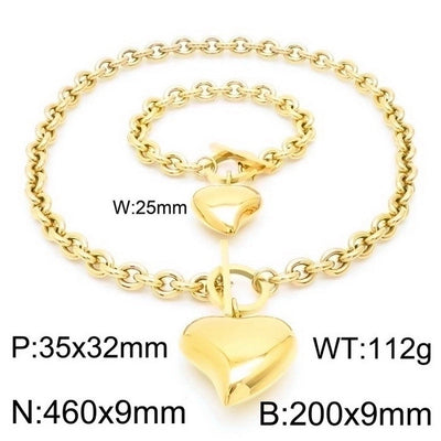 Fashion Geometric Titanium Steel 18K Gold Plated Plating Stainless Steel Jewelry Sets