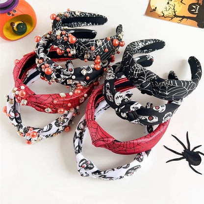 Halloween Cute Funny Women's Spider Web Skull Hair Band