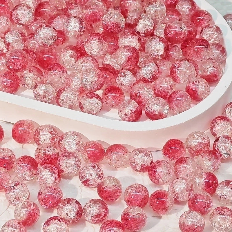 50 PCS/Package Diameter 10mm Diameter 8mm Glass Crackle Glass Beads Round Jewelry Accessories