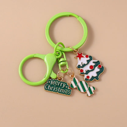 Cute Commute Christmas Tree Snowman Alloy Christmas Keychain