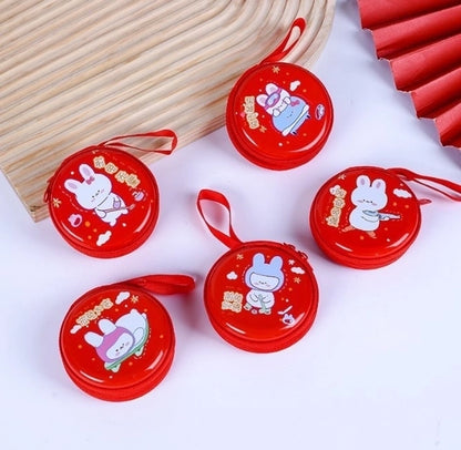 3 Pieces Women'S Cartoon Tinplate Zipper Coin Purses