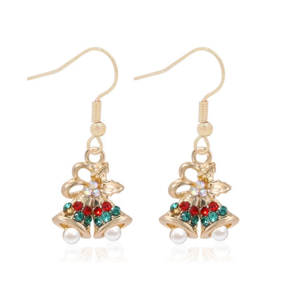 Fashion Christmas Tree Gloves Alloy Plating Inlay Artificial Gemstones Christmas Women's Drop Earrings 1 Pair