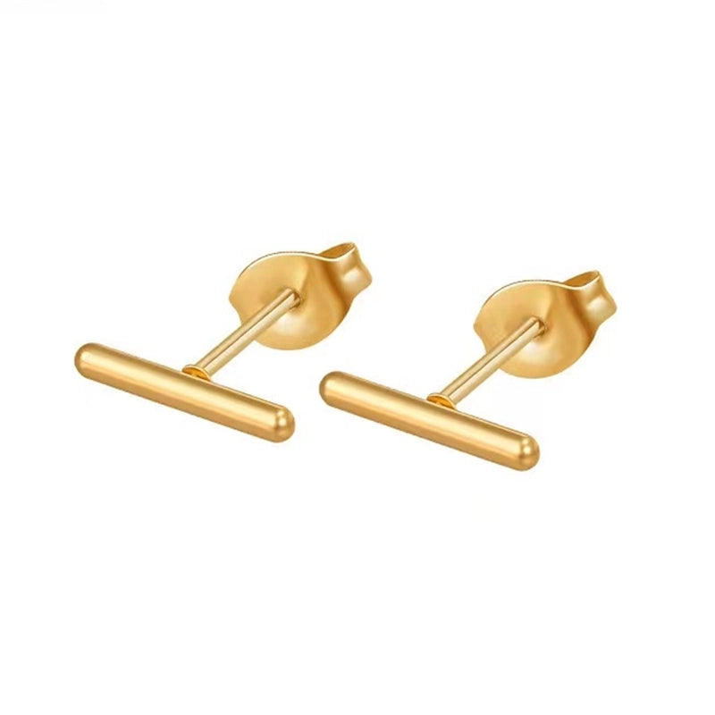 1 Pair Minimalist Pentagram Square Moon Inlay 304 Stainless Steel Pearl 18K Gold Plated Stainless Steel Earrings