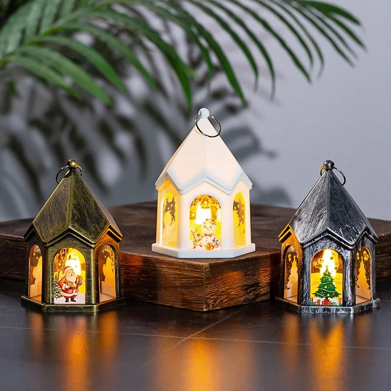 Christmas Decorations Children's Luminous Gift Retro Night Light Christmas Tree Pendant Ornaments Desktop Layout Props