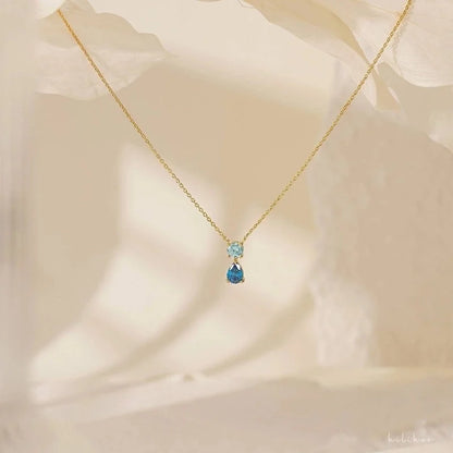 Minimalist Water Droplets 201 Stainless Steel 304 Stainless Steel Zircon 18K Gold Plated Inlay Pendant Necklace