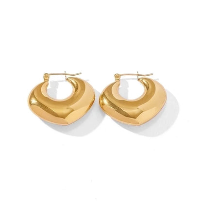 1 Pair Minimalist Solid Color Stainless Steel Hoop Earrings