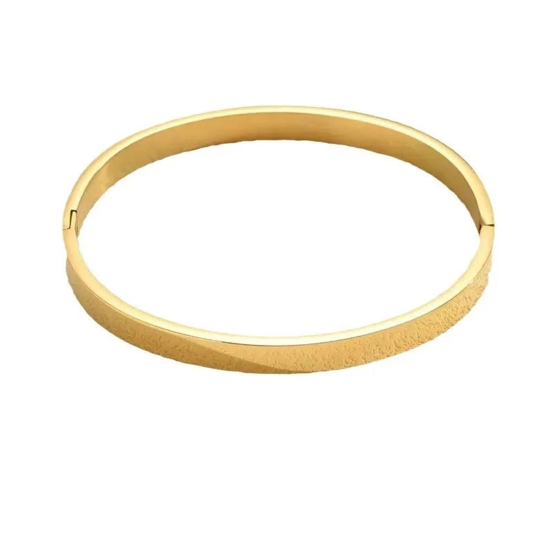 Minimalist Geometric Titanium Steel Bangle