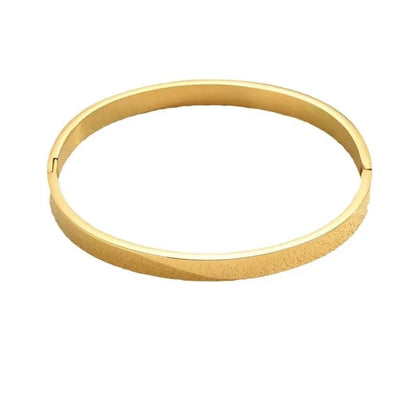 Minimalist Geometric Titanium Steel Bangle