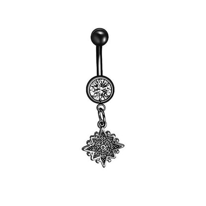1 Piece Belly Rings Minimalist Classic Style Solid Color 304 Stainless Steel Inlay Zircon Belly Rings