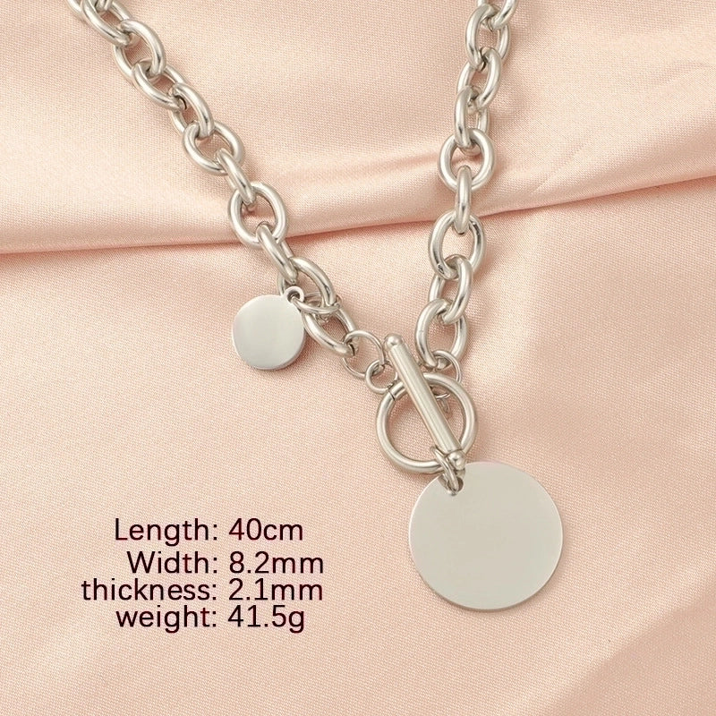 Titanium Steel 18K Gold Plated Minimalist Plating Solid Color None Pendant Necklace