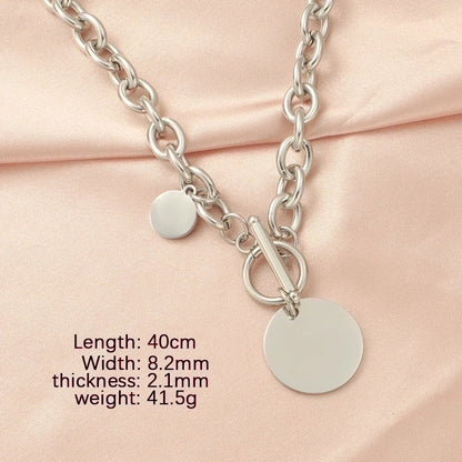 Titanium Steel 18K Gold Plated Minimalist Plating Solid Color None Pendant Necklace