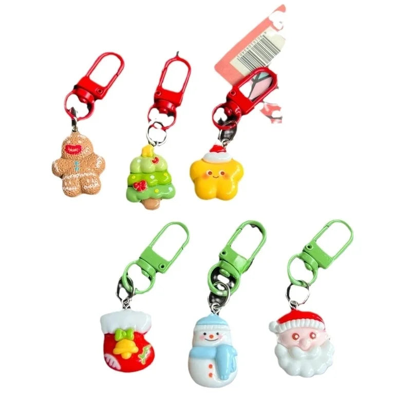 Cute Santa Claus Resin Christmas Women's Keychain