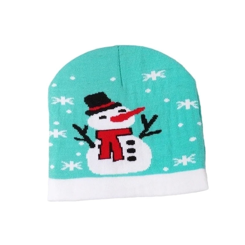 Unisex Cute Vintage Style Christmas Hat Christmas Tree Santa Claus Eaveless Wool Cap