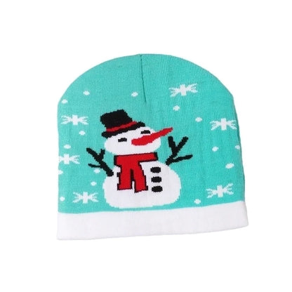 Unisex Cute Vintage Style Christmas Hat Christmas Tree Santa Claus Eaveless Wool Cap