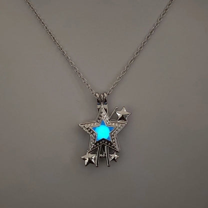 Luminous Hollow Diy Cage Christmas Tree Women's Necklace