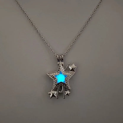 Luminous Hollow Diy Cage Christmas Tree Women's Necklace