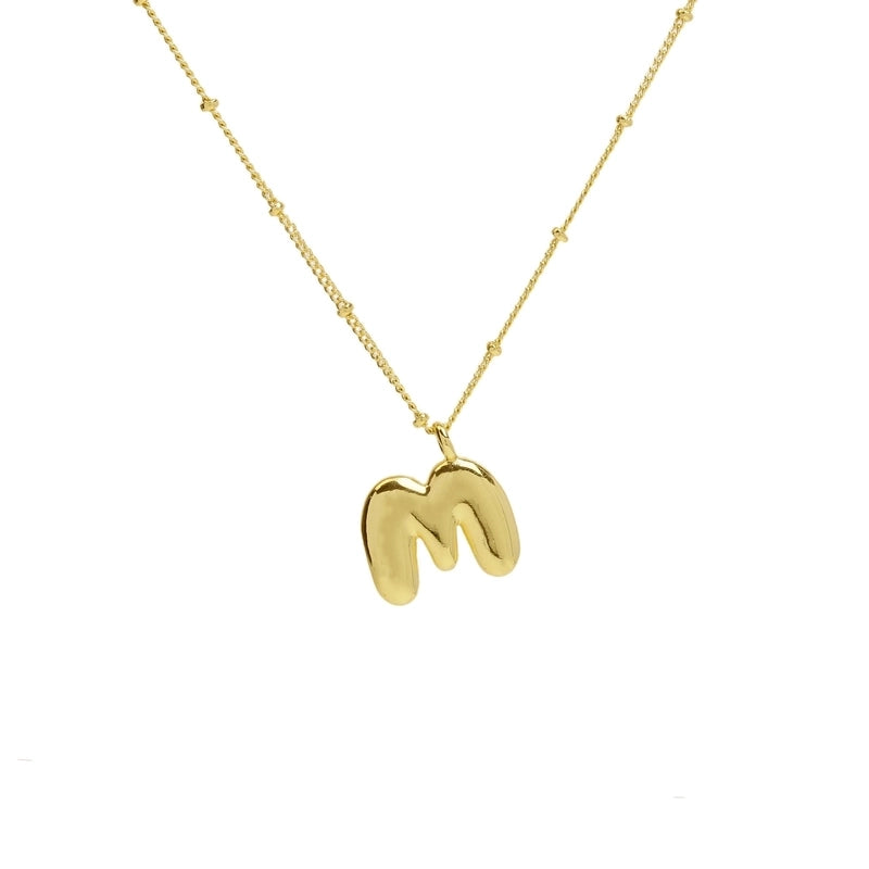 Copper Brass Minimalist Letter Pendant Necklace