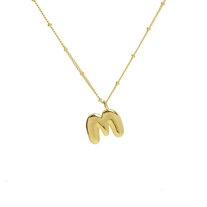 Copper Brass Minimalist Letter Pendant Necklace