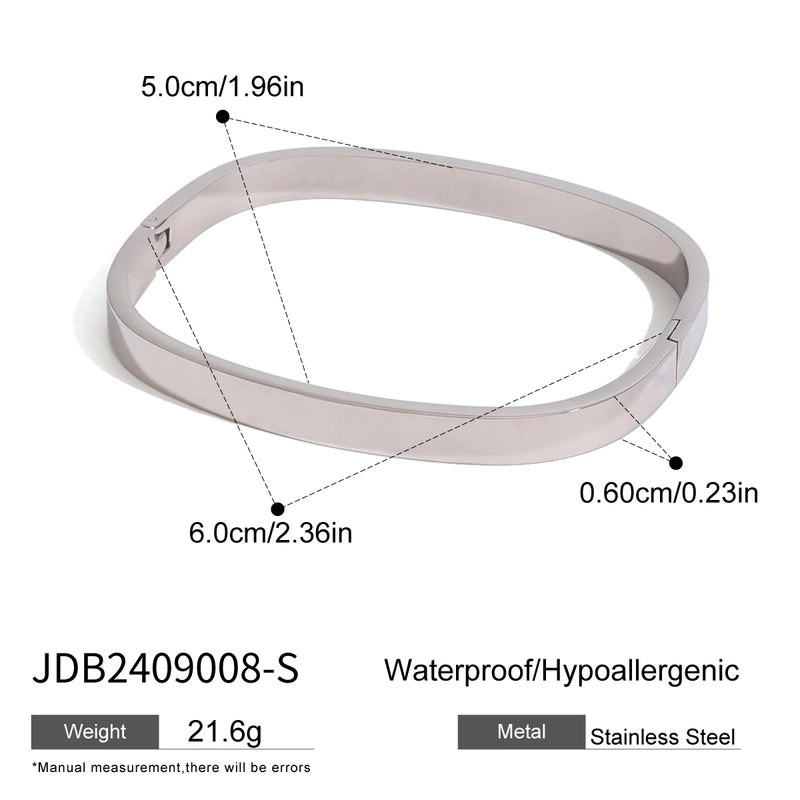 Classic Style Solid Color 304 Stainless Steel Bangle In Bulk Stainless Steel Bracelets