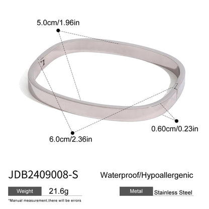 Classic Style Solid Color 304 Stainless Steel Bangle In Bulk Stainless Steel Bracelets