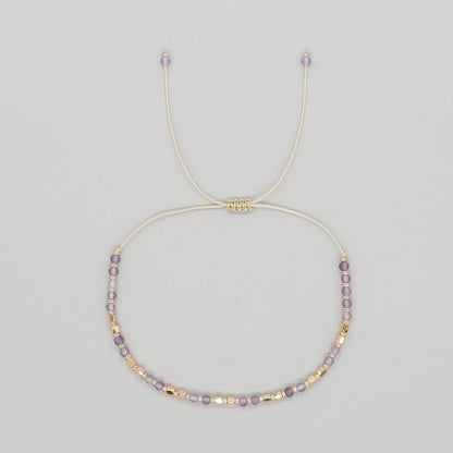 Casual Bohemian Round Natural Stone Rope Beaded Handmade Bracelets