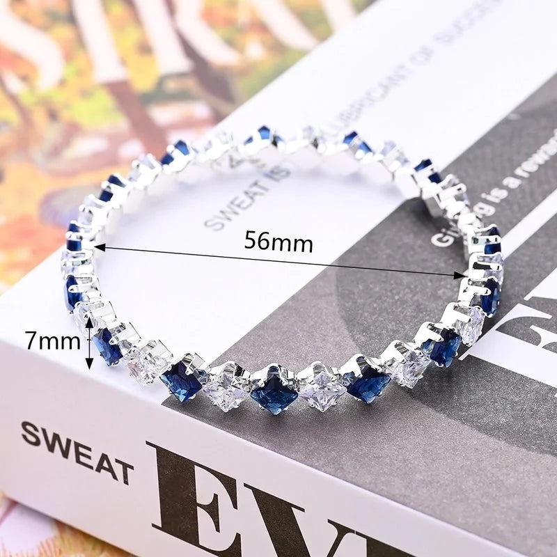 Copper White Gold Plated Gold Plated Multicolor Zircon Bangle