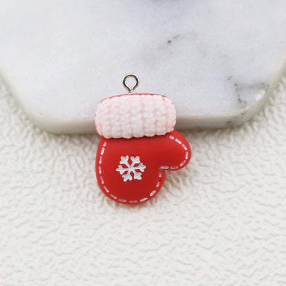 DIY Jewelry Accessories Resin Christmas Series Pendant Christmas Snowflake Hat Bear Key Chain Pendant Pendant