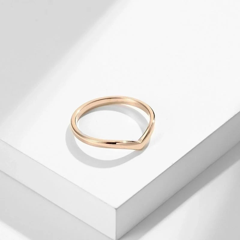 304 Stainless Steel Basic Minimalist Classic Style Peach Rings