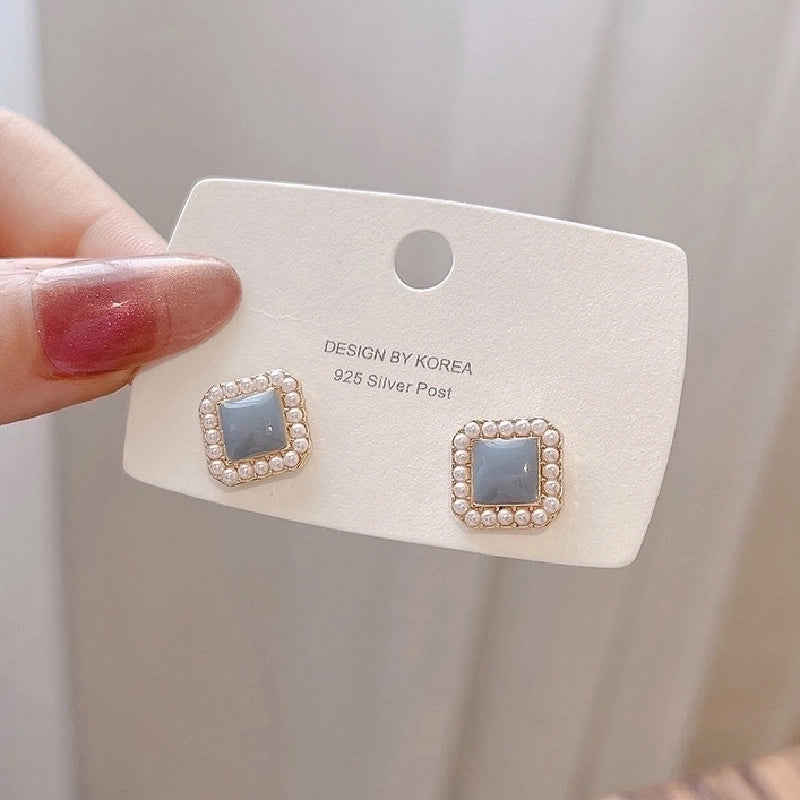 10 Pieces Minimalist Heart Shape Flower Bow Knot Imitation Pearl Alloy Rhinestone Irregular Women\'S Earrings 1 Pair