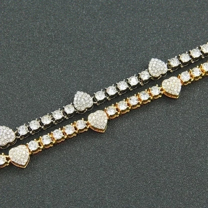 Hip-hop Heart Shape Alloy Patchwork Unisex Necklace 1 Piece