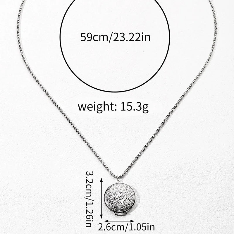 Vintage Style Classic Style Square Oval Heart Shape 304 Stainless Steel Plating Pendant Necklace