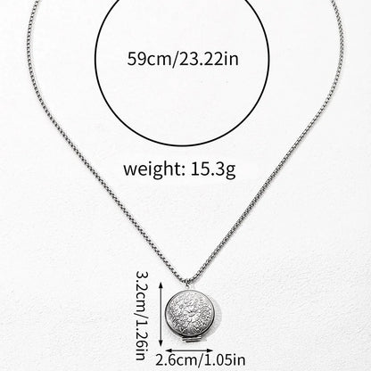Vintage Style Classic Style Square Oval Heart Shape 304 Stainless Steel Plating Pendant Necklace
