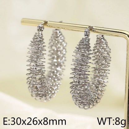 1 Pair Minimalist Geometric Irregular Titanium Steel 18K Gold Plated Hoop Earrings