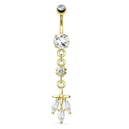 1 Piece Belly Rings Minimalist Moon 316 Stainless Steel Inlay Zircon