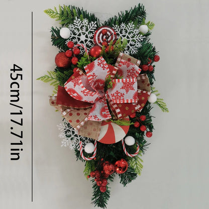 Christmas Candy Upside Down Tree Garland Garden Door Hanging New Courtyard Background Wall Decoration Wreath